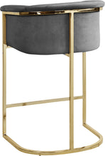 Load image into Gallery viewer, Donatella Grey Velvet Stool