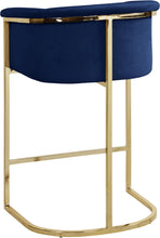 Load image into Gallery viewer, Donatella Navy Velvet Stool