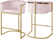 Load image into Gallery viewer, Donatella Pink Velvet Stool