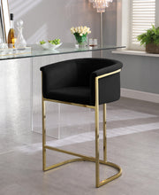 Load image into Gallery viewer, Donatella Black Velvet Stool