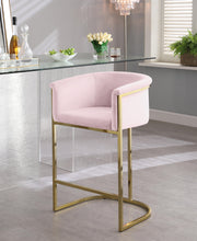 Load image into Gallery viewer, Donatella Pink Velvet Stool