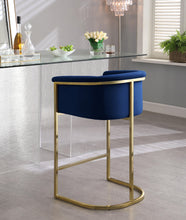 Load image into Gallery viewer, Donatella Navy Velvet Stool