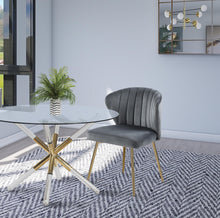 Load image into Gallery viewer, Finley Grey Velvet Dining Chair