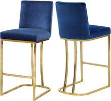 Load image into Gallery viewer, Heidi Navy Velvet Stool