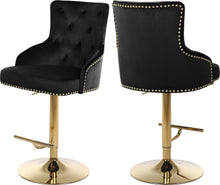 Load image into Gallery viewer, Claude Black Velvet Adjustable Stool