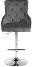 Load image into Gallery viewer, Claude Grey Velvet Adjustable Stool