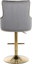 Load image into Gallery viewer, Claude Grey Velvet Adjustable Stool