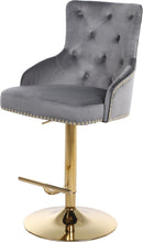 Load image into Gallery viewer, Claude Grey Velvet Adjustable Stool