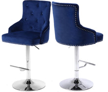 Load image into Gallery viewer, Claude Navy Velvet Adjustable Stool