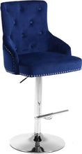 Load image into Gallery viewer, Claude Navy Velvet Adjustable Stool