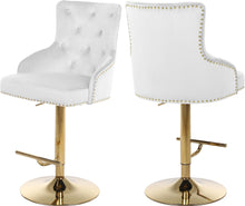 Load image into Gallery viewer, Claude White Velvet Adjustable Stool