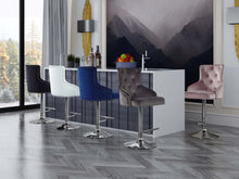 Load image into Gallery viewer, Claude White Velvet Adjustable Stool