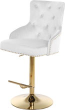 Load image into Gallery viewer, Claude White Velvet Adjustable Stool