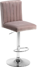 Load image into Gallery viewer, Joel Pink Velvet Adjustable Stool