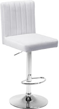 Load image into Gallery viewer, Joel White Velvet Adjustable Stool