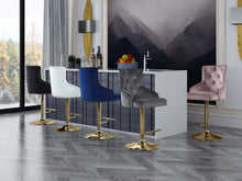 Load image into Gallery viewer, Claude Black Velvet Adjustable Stool