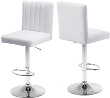 Load image into Gallery viewer, Joel White Velvet Adjustable Stool