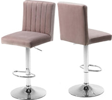 Load image into Gallery viewer, Joel Pink Velvet Adjustable Stool