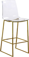 Load image into Gallery viewer, Lumen Gold Metal/Lucite Polycarbonate Stool