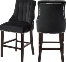 Load image into Gallery viewer, Oxford Black Velvet Stool