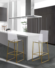Load image into Gallery viewer, Lumen Gold Metal/Lucite Polycarbonate Stool