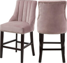 Load image into Gallery viewer, Oxford Pink Velvet Stool