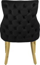 Load image into Gallery viewer, Tuft Black Velvet Dining Chair