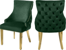 Load image into Gallery viewer, Tuft Green Velvet Dining Chair