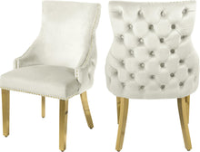 Load image into Gallery viewer, Tuft Cream Velvet Dining Chair