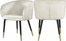 Load image into Gallery viewer, Louise Cream Velvet Dining Chair