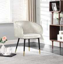 Load image into Gallery viewer, Louise Cream Velvet Dining Chair