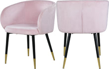 Load image into Gallery viewer, Louise Pink Velvet Dining Chair
