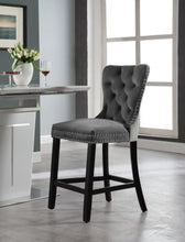 Load image into Gallery viewer, Nikki Grey Velvet Stool