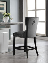 Load image into Gallery viewer, Nikki Grey Velvet Stool