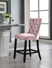 Load image into Gallery viewer, Nikki Pink Velvet Stool