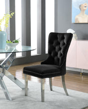 Load image into Gallery viewer, Carmen Black Velvet Dining Chair