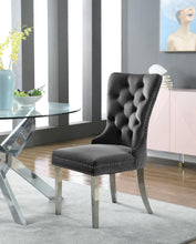 Load image into Gallery viewer, Carmen Grey Velvet Dining Chair