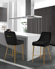 Load image into Gallery viewer, Owen Black Velvet Stool