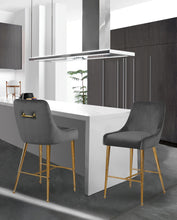 Load image into Gallery viewer, Owen Grey Velvet Stool