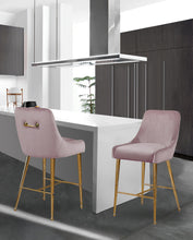 Load image into Gallery viewer, Owen Pink Velvet Stool