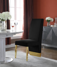 Load image into Gallery viewer, Porsha Black Velvet Dining Chair