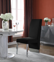 Load image into Gallery viewer, Porsha Black Velvet Dining Chair