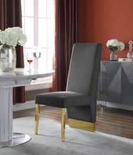 Load image into Gallery viewer, Porsha Grey Velvet Dining Chair