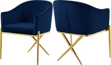 Load image into Gallery viewer, Xavier Navy Velvet Dining Chair