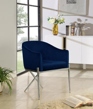 Load image into Gallery viewer, Xavier Navy Velvet Dining Chair