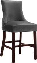 Load image into Gallery viewer, Hannah Grey Velvet Stool