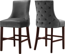 Load image into Gallery viewer, Hannah Grey Velvet Stool
