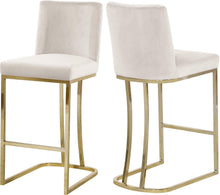 Load image into Gallery viewer, Heidi Cream Velvet Stool