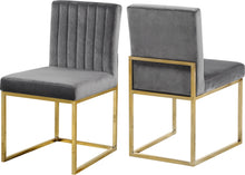Load image into Gallery viewer, Giselle Grey Velvet Dining Chair