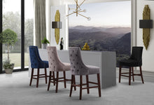 Load image into Gallery viewer, Hannah Grey Velvet Stool